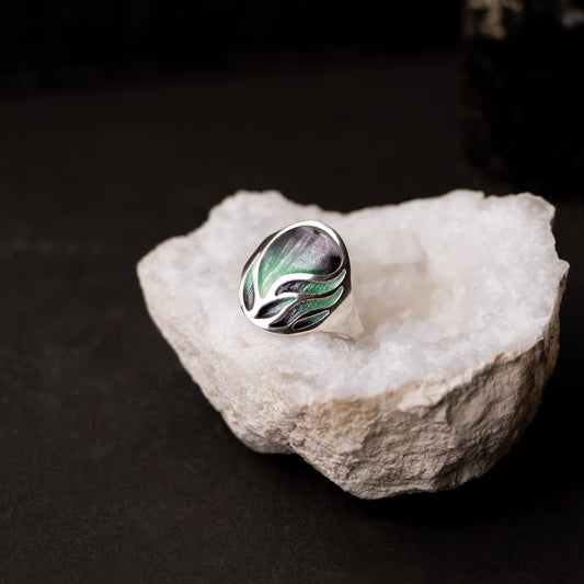Aurora Sterling Silver Enamel Ring