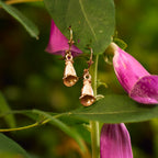 Rose Gold Foxglove Flower Small Silver Dangle Earrings