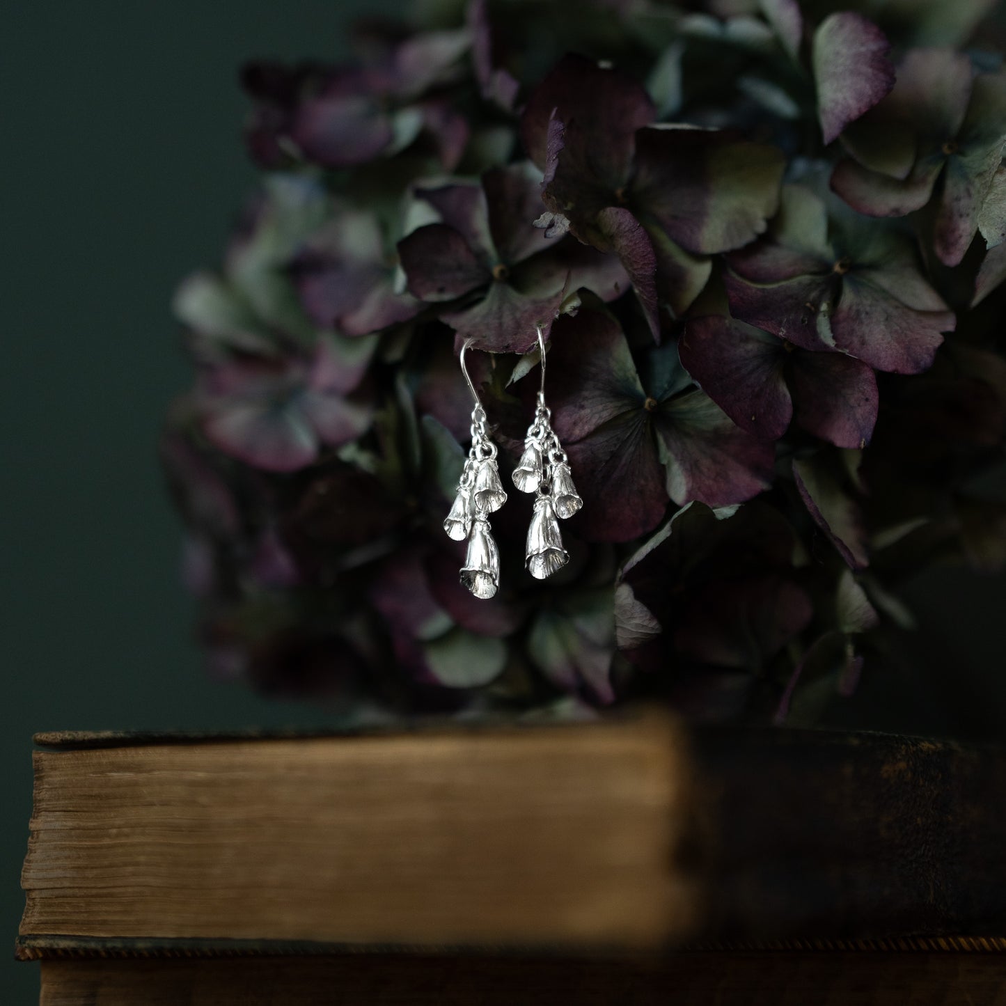 Silver Foxglove Cascade Dangle Earrings
