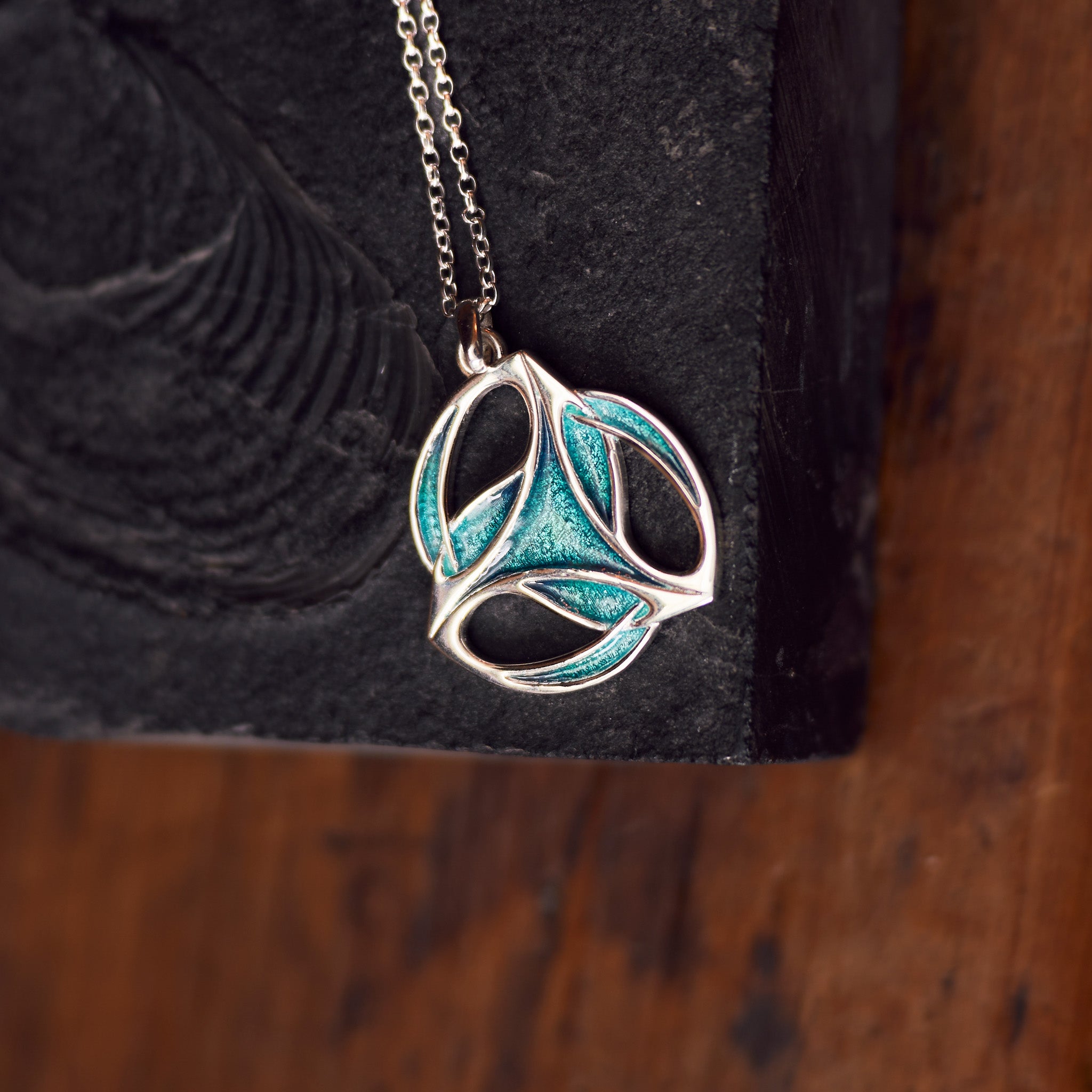 Tide - Archibald Knox Ulican Large Enamel Pendant Necklace