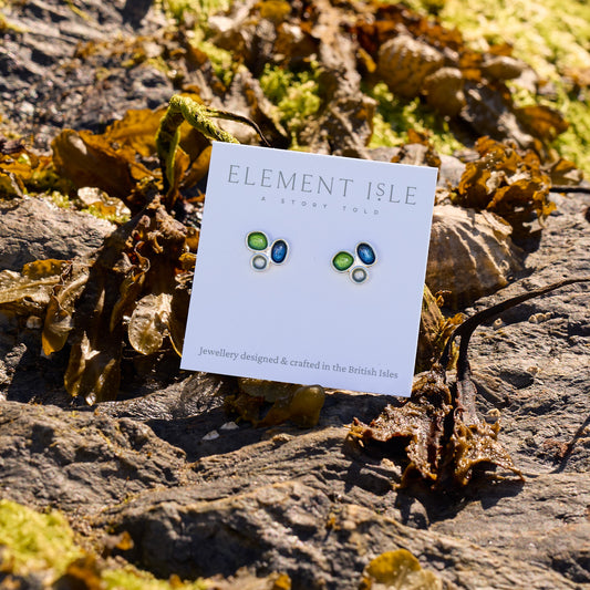 Sterling Silver Pebble Stud Earrings - Langness