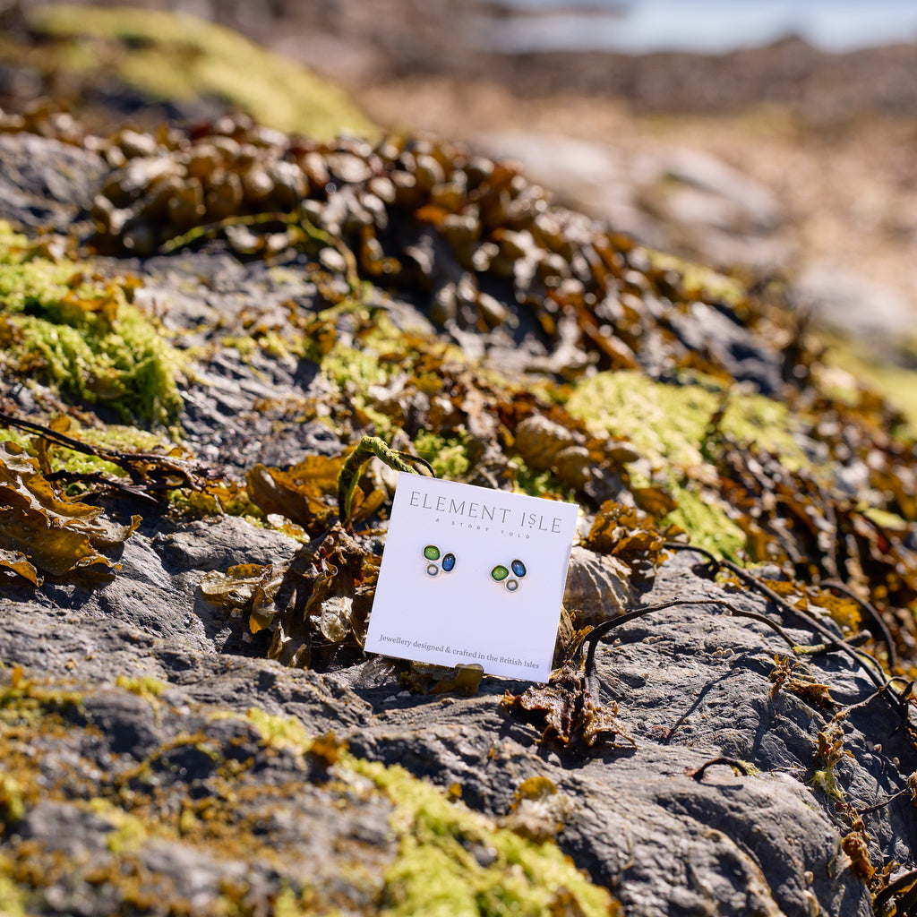 Sterling Silver Pebble Stud Earrings - Langness