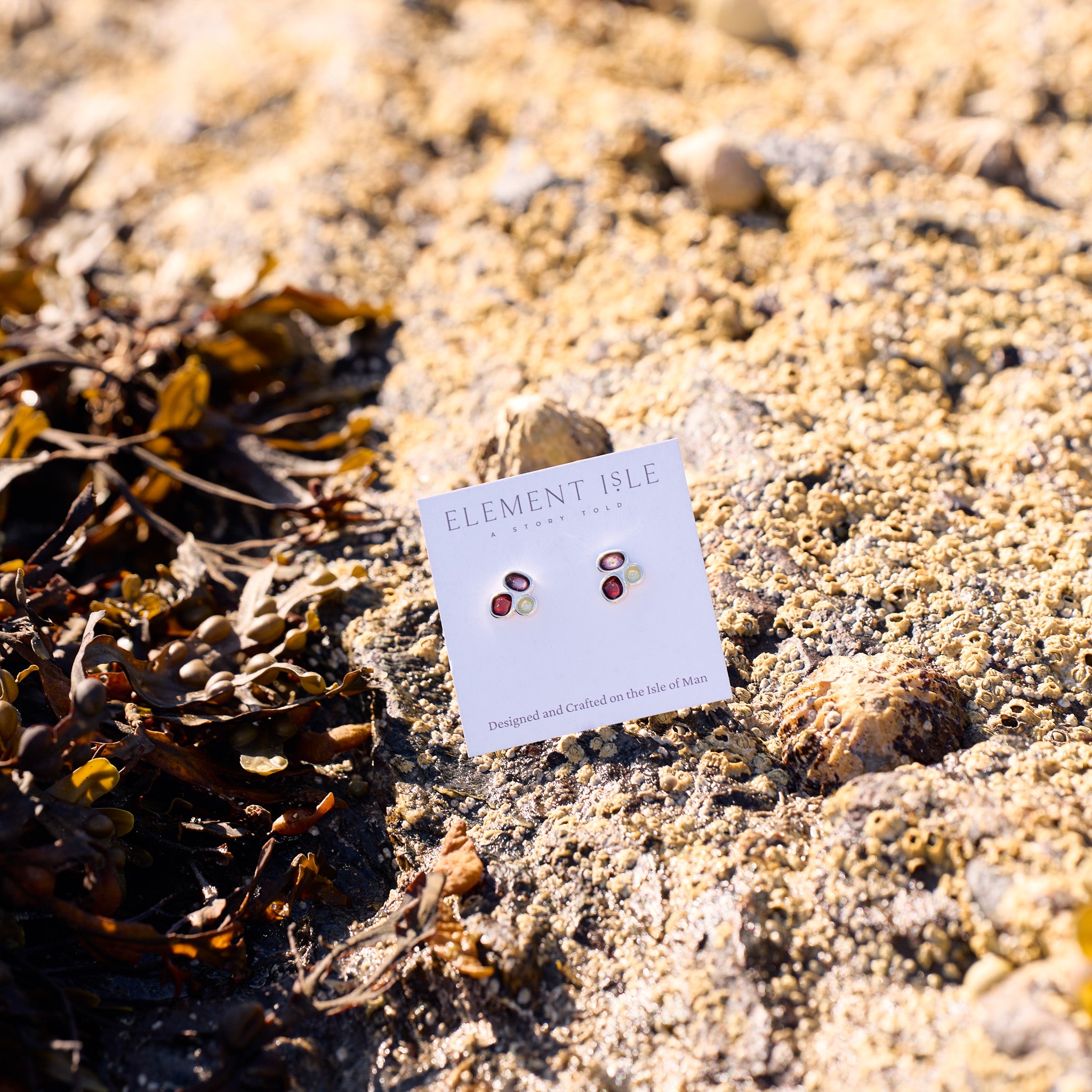 Sterling Silver Pebble Stud Earrings - Fenella
