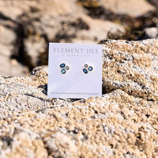 Sterling Silver Pebble Stud Earrings - Niarbyl
