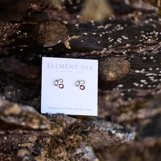 Sterling Silver Pebble Stud Earrings - Laxey