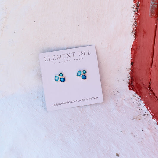 Sterling Silver Pebble Stud Earrings - Summer Shores