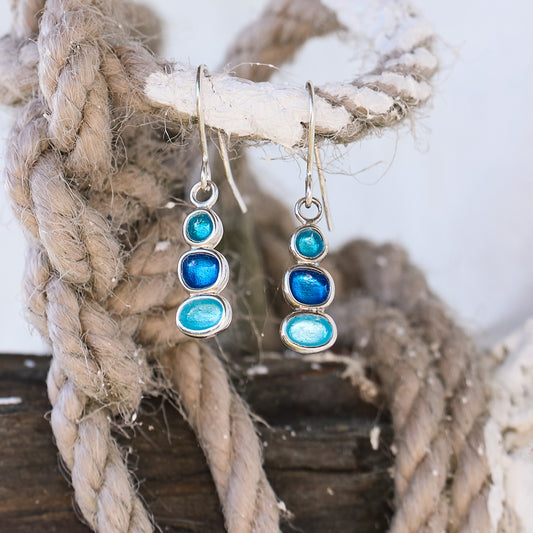 Sterling Silver Pebble Earrings - Summer Shores