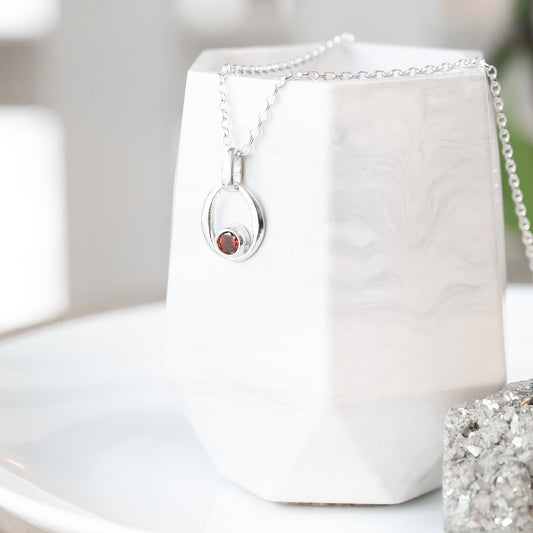 Gemstone Sterling Silver Necklace - Choose your stone