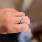 Sea Storm Silver Enamel Droplet Ring