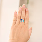 Slate Silver Enamel Droplet Ring