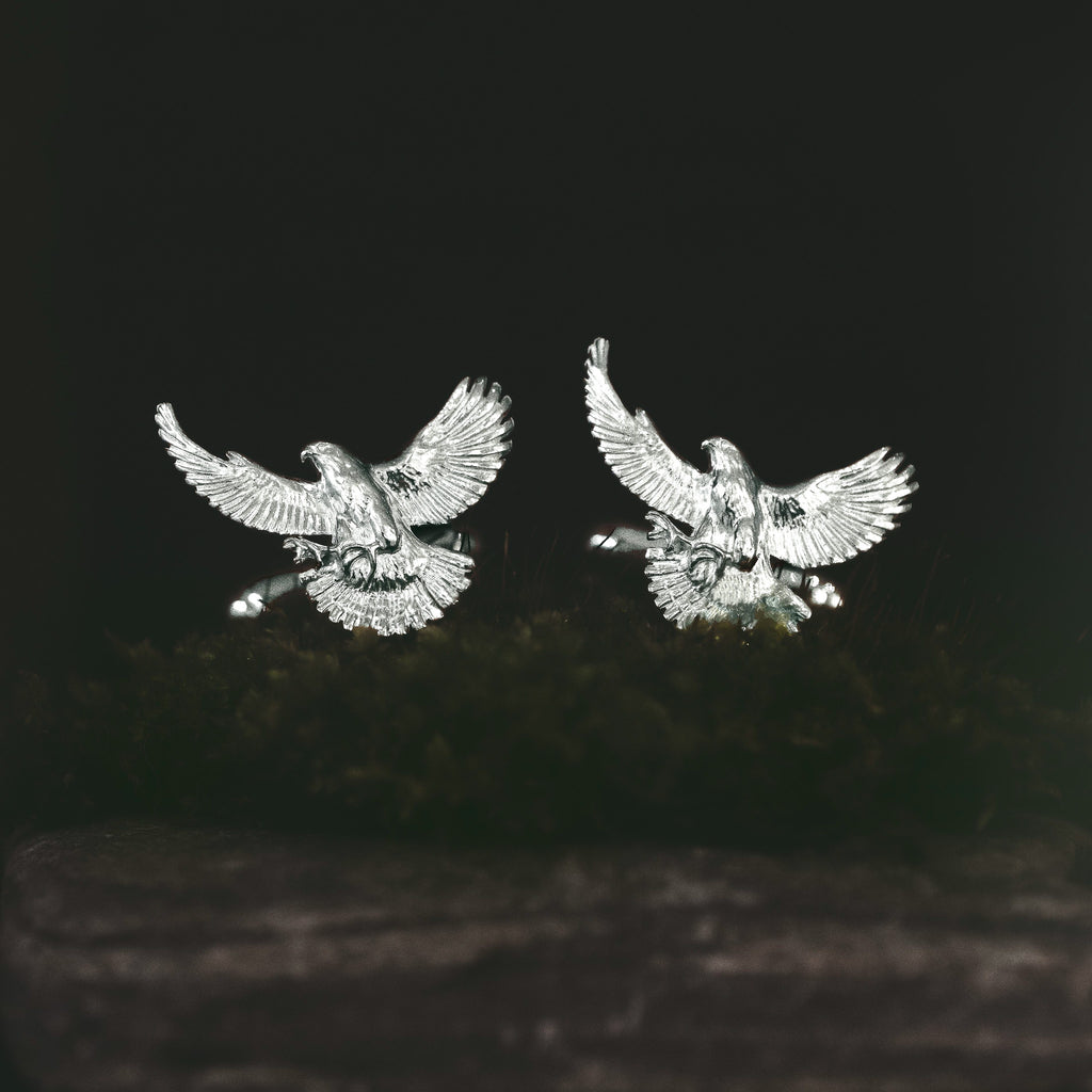 Sterling Silver Peregrine Falcon Cufflinks