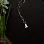 Small Silver Snowdrop Charm Necklace
