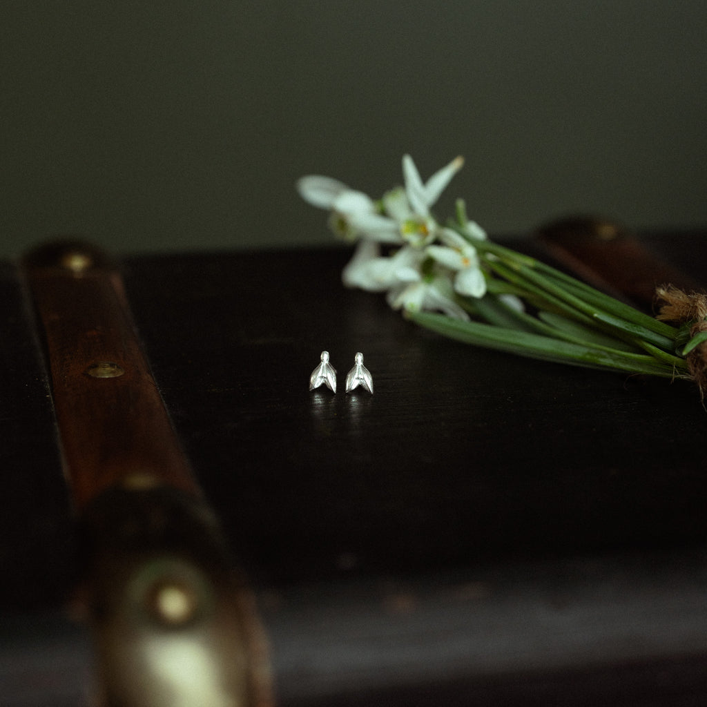 Silver Snowdrop Stud Earrings
