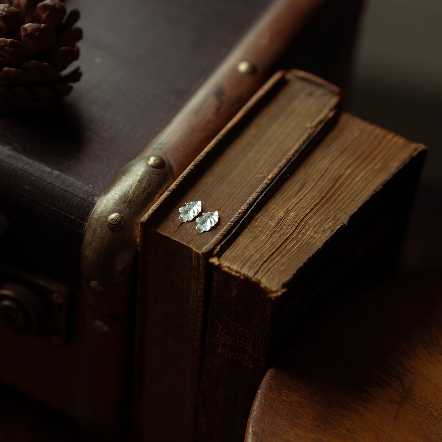 Silver Oak Leaf Stud Earrings