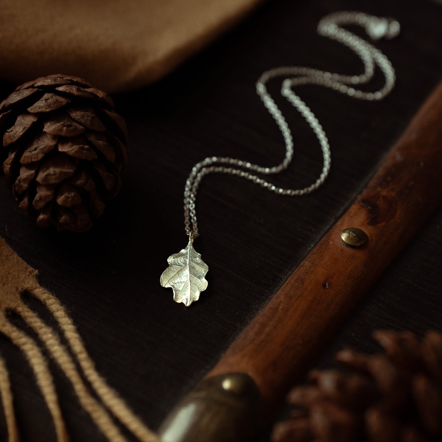 Silver Oak Leaf Necklace