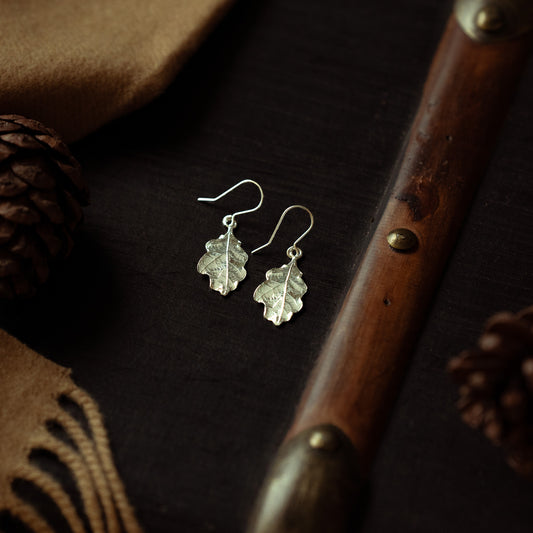 Silver Oak Leaf Earrings