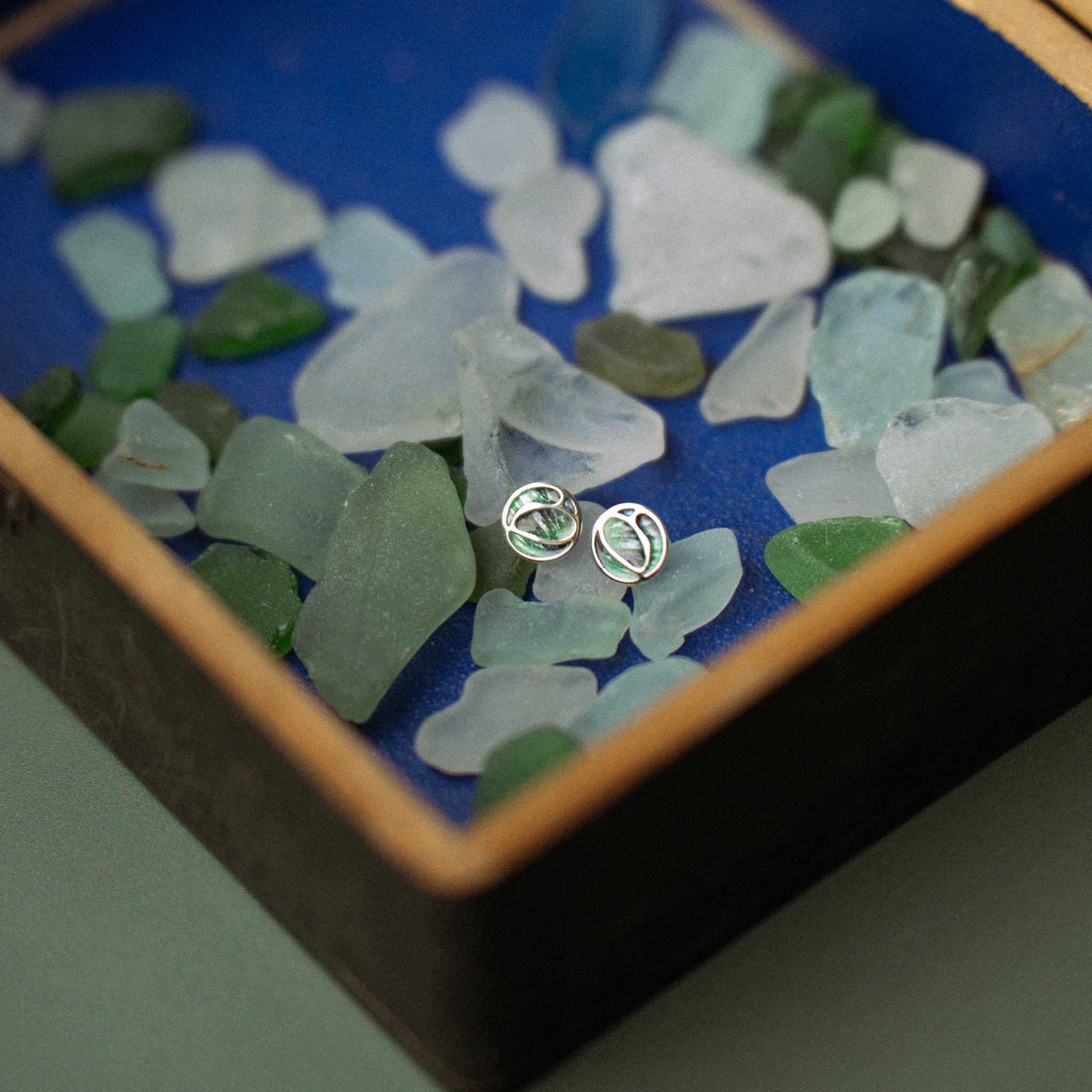 Aurora Sterling Silver Enamelled Stud Earrings