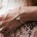 Silver Puffin Charm Stretch Bracelet