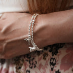 Silver Puffin Charm Stretch Bracelet