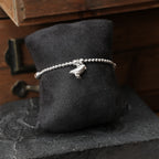 Silver Puffin Charm Stretch Bracelet