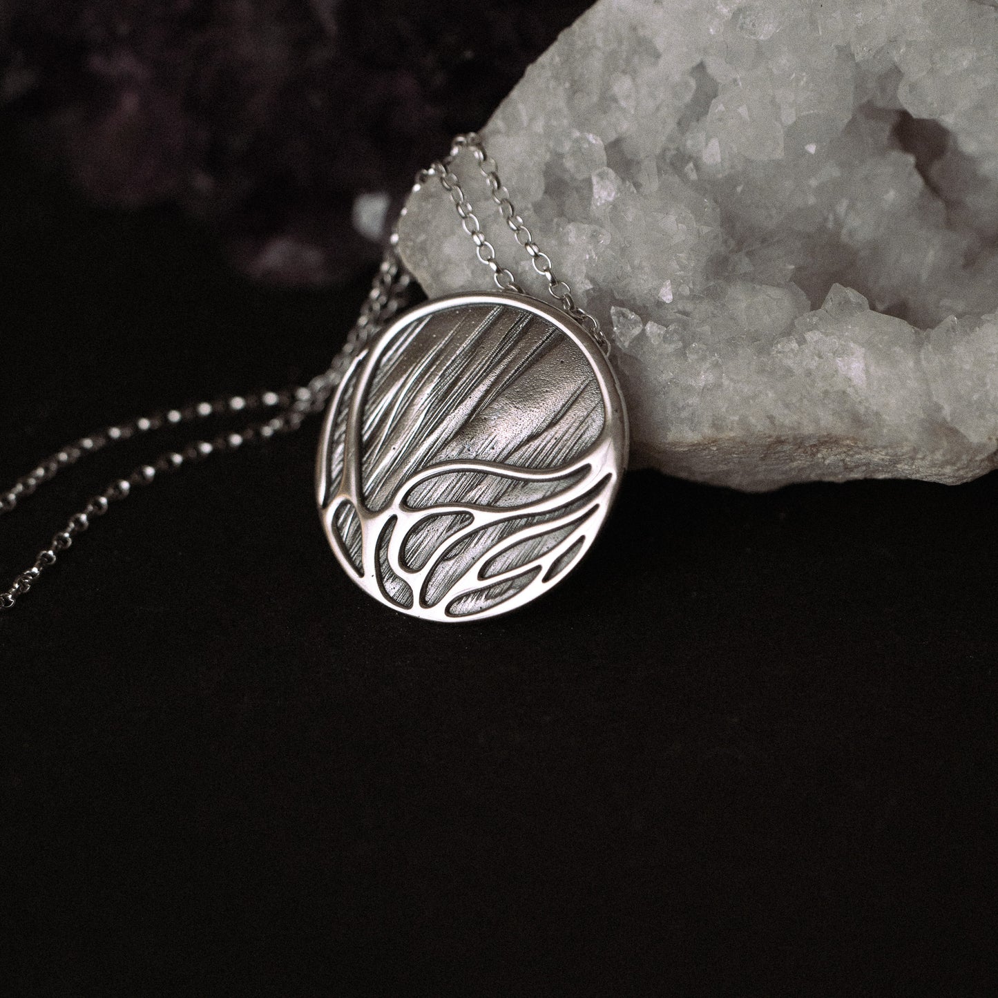 Sterling Silver Aurora Large Pendant Necklace