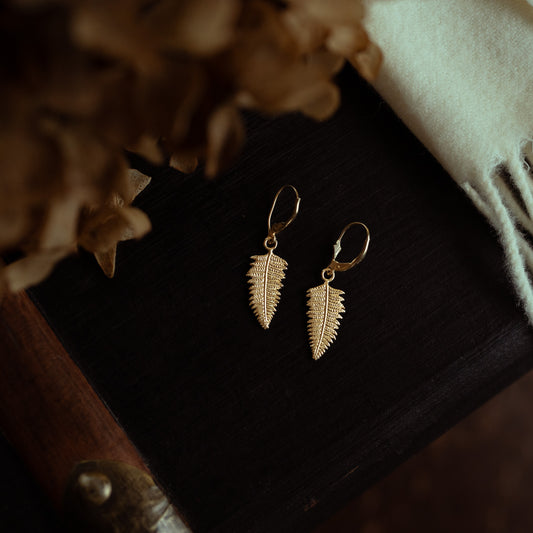 Gold Fern Earrings