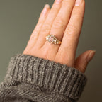 Yellow and White Gold Barnacle Ring with Morganite