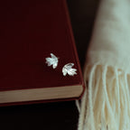 Hawthorn Leaf Silver Stud Earrings