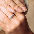 Teal Diamond White Gold Barnacle Ring
