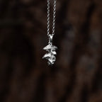 Toadstool Cluster Silver Pendant Necklace