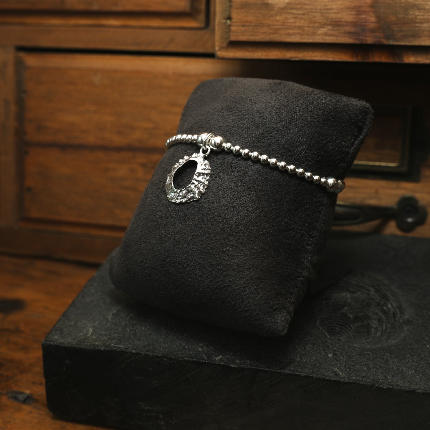 Limpet Charm Stretchy Sterling Silver Bracelet