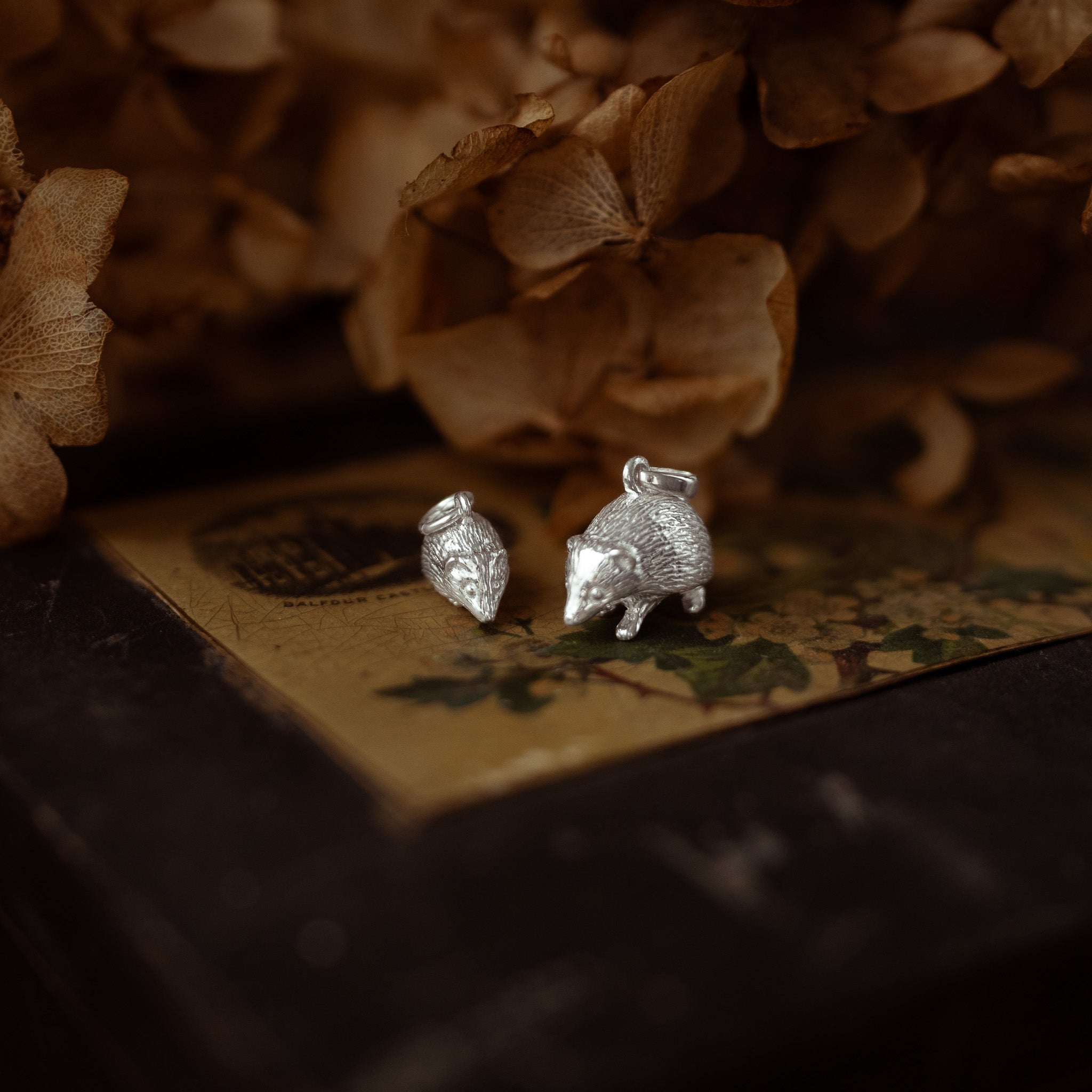 Hedgehog Small Silver Charm Necklace