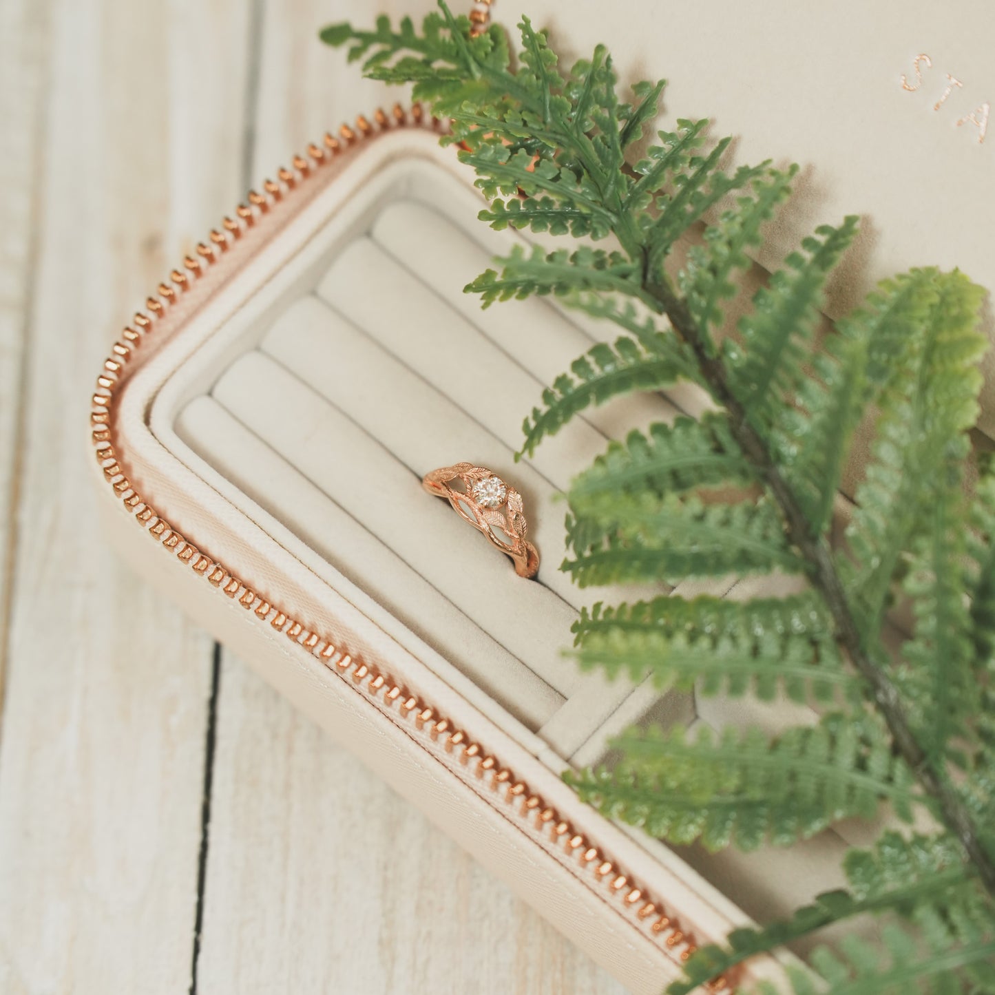 Rose Gold Gaia Ring with Moissanite