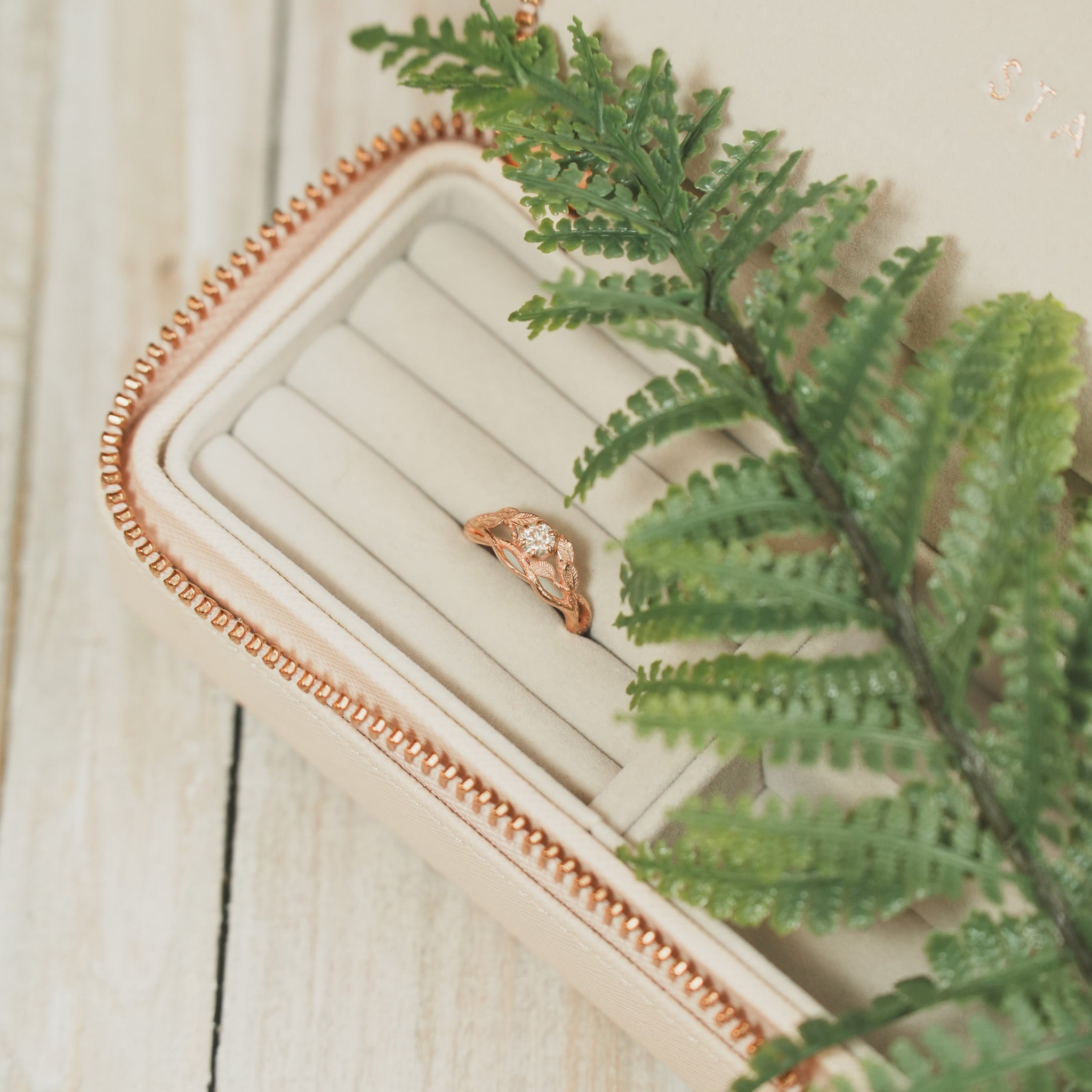 Rose Gold Gaia Ring with Moissanite