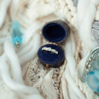 White Gold Barnacle Gold Ring with Aquamarine