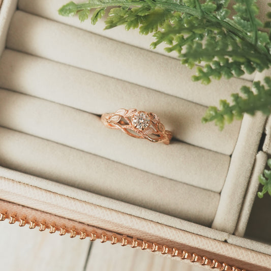 Rose Gold Gaia Ring with Moissanite