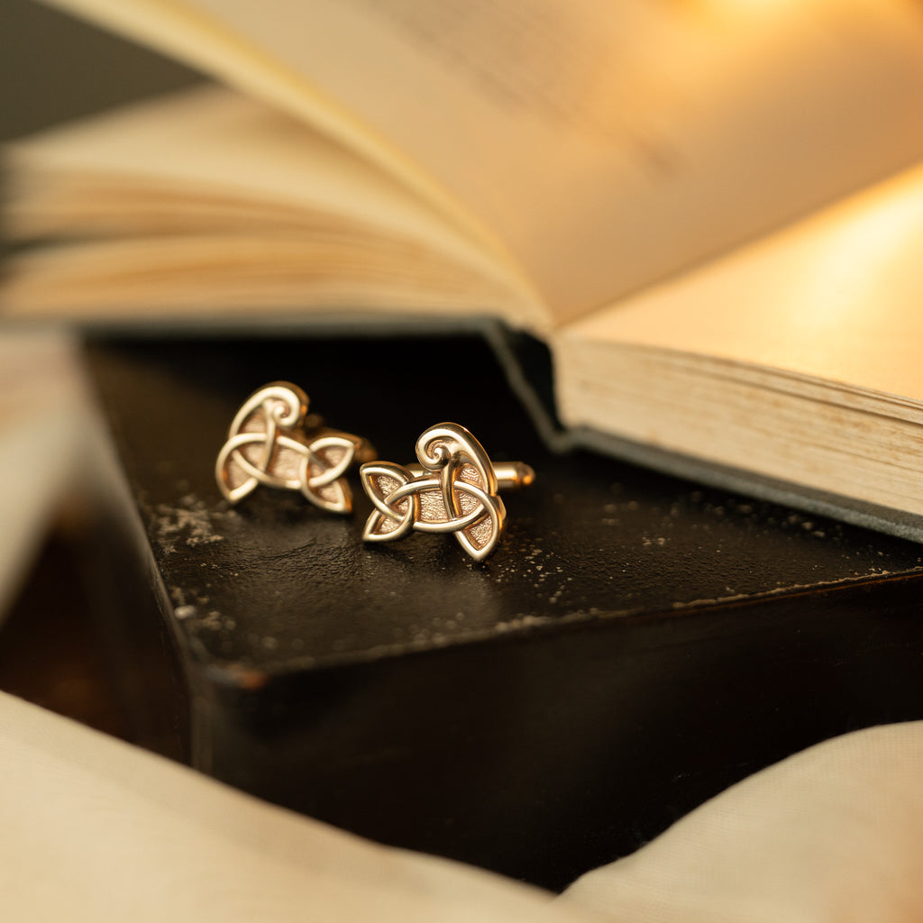 Gold Sandulf's Cross Knotwork Cufflinks
