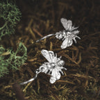 Sterling Silver Honey Bee Dangle Earrings