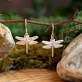 Sterling Silver Dragonfly Dangle Earrings