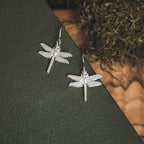 Sterling Silver Dragonfly Dangle Earrings