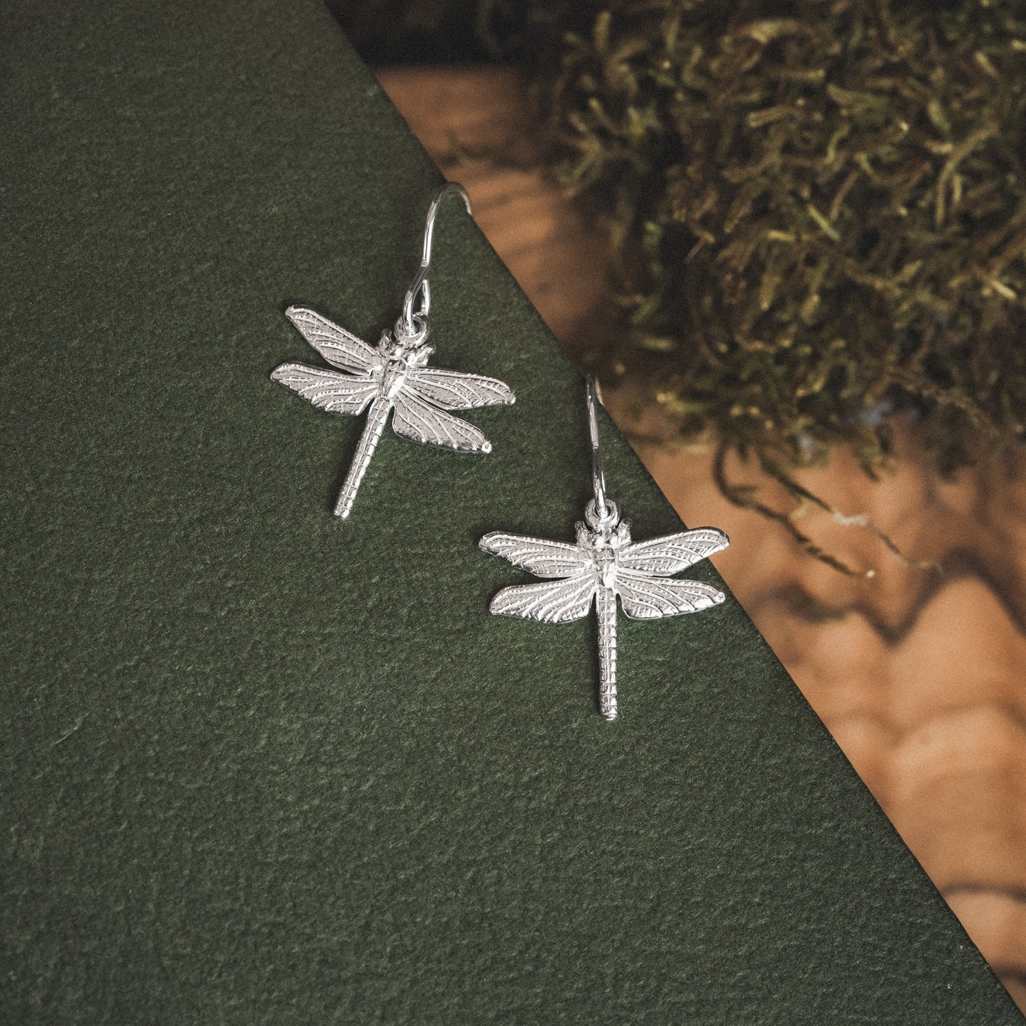 Sterling Silver Dragonfly Dangle Earrings