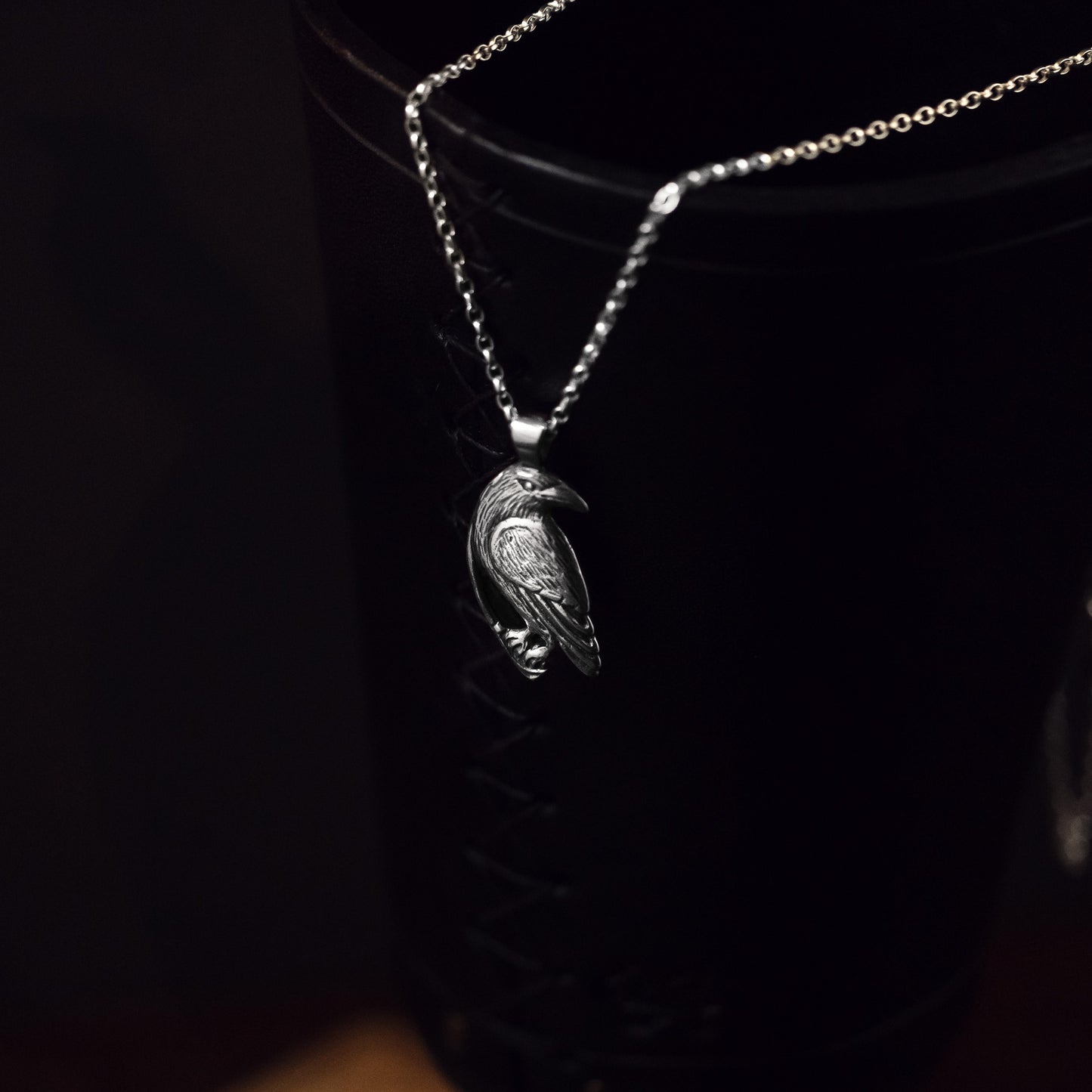 Odin's Raven Sterling Silver Pendant Necklace