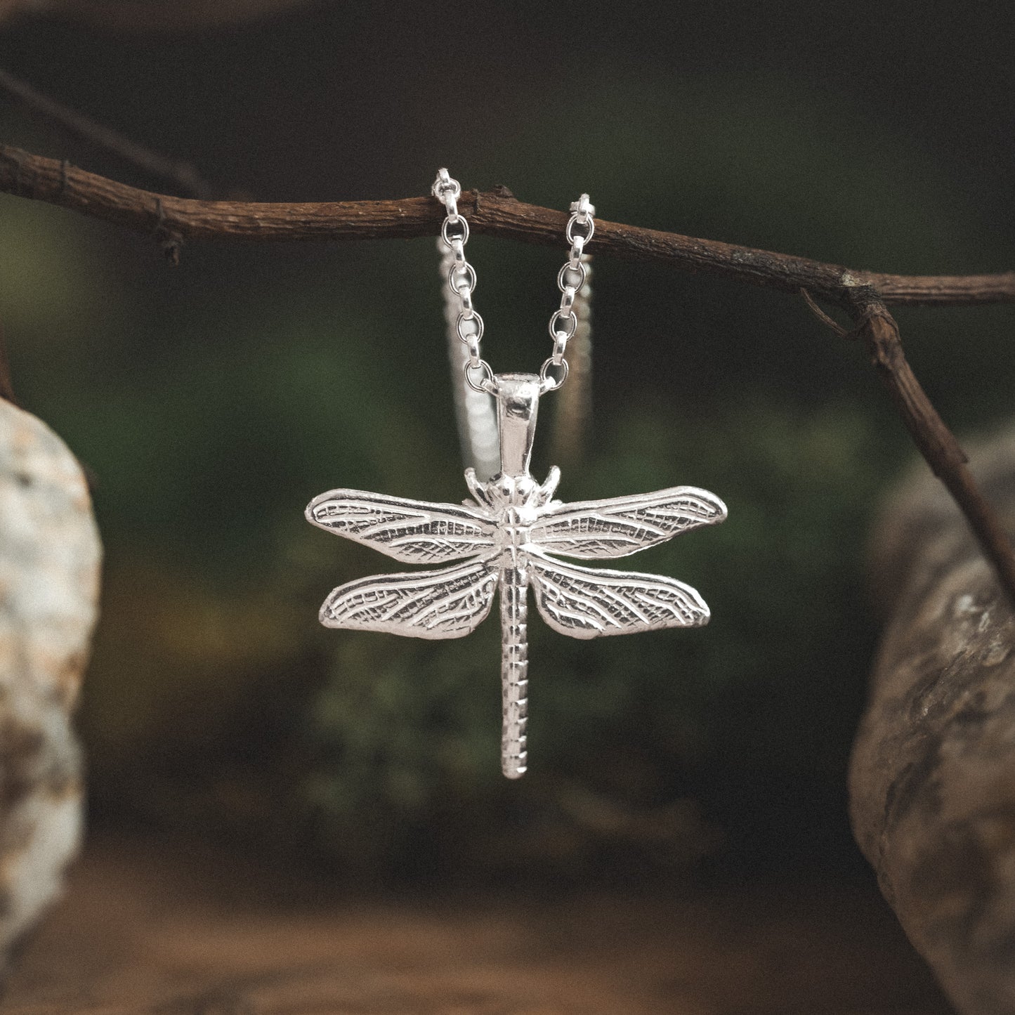 Sterling Silver Dragonfly Pendant Necklace