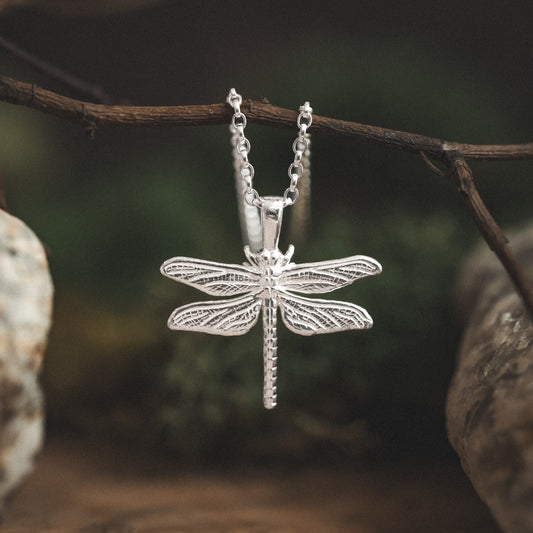 Sterling Silver Dragonfly Pendant Necklace