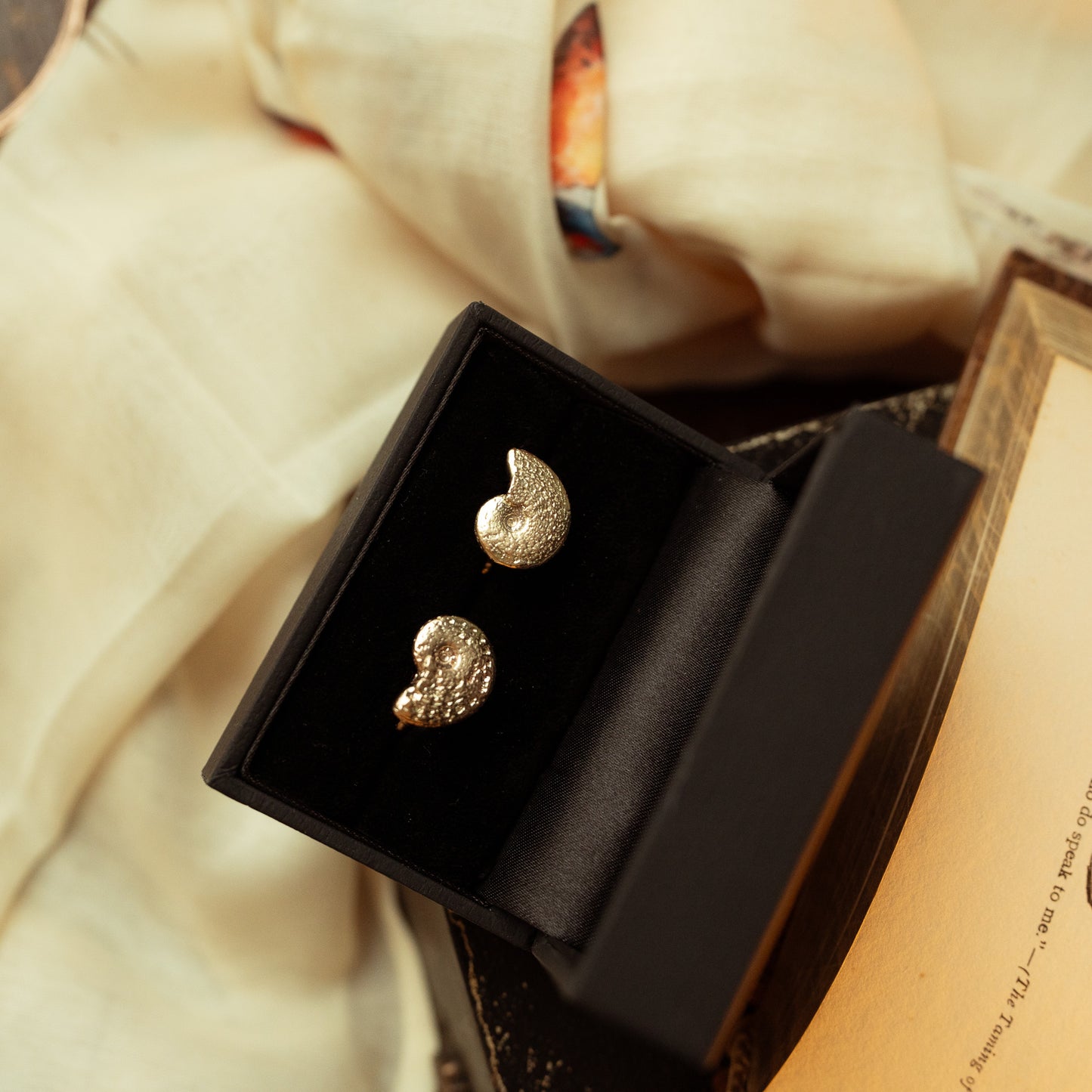 Gold Ammonite Fossil Cufflinks