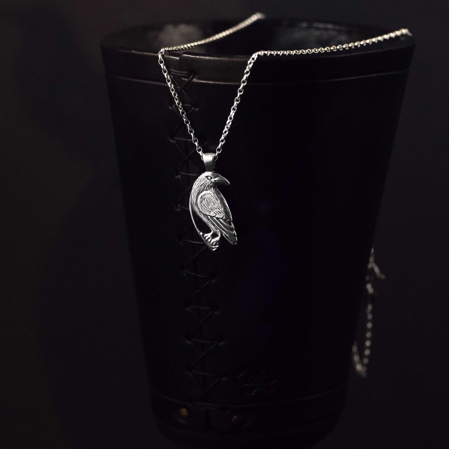 Odin's Raven Sterling Silver Pendant Necklace