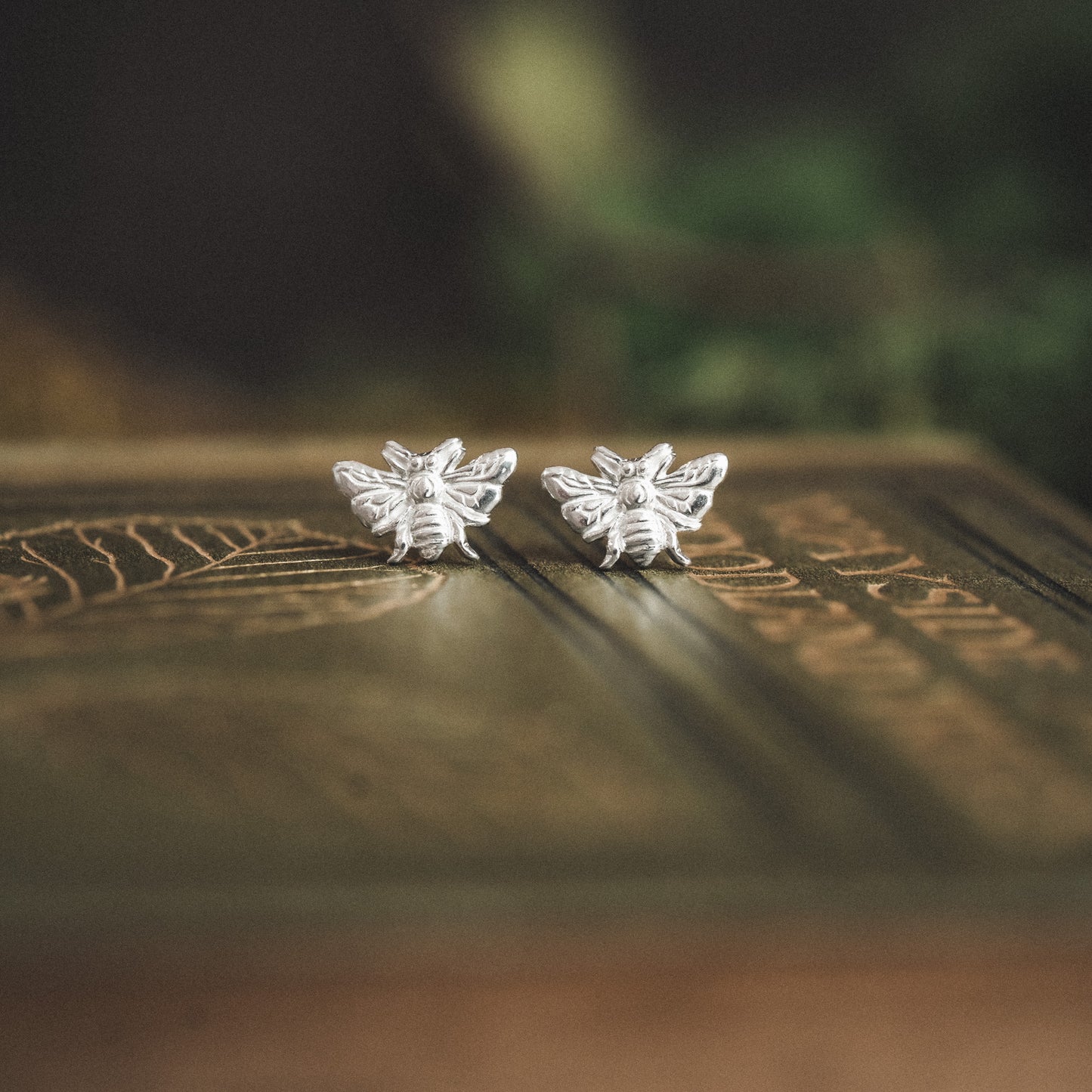 Sterling Silver Honey Bee Stud Earrings