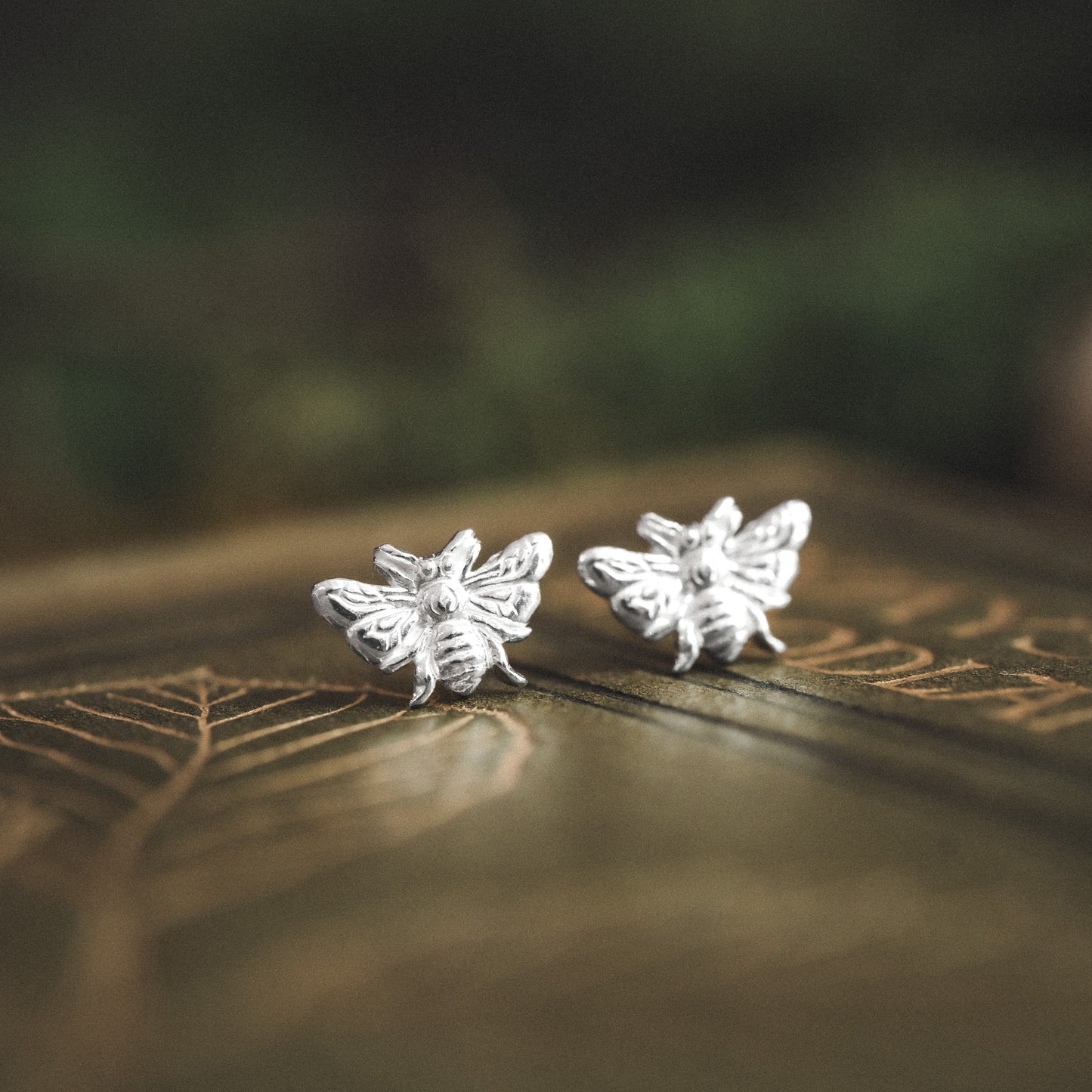 Sterling Silver Honey Bee Stud Earrings