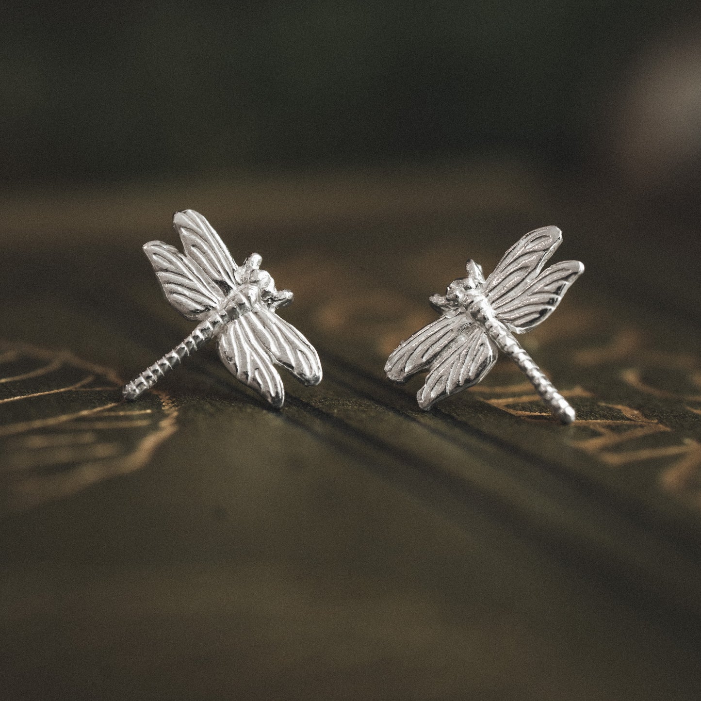 Sterling Silver Dragonfly Stud Earrings