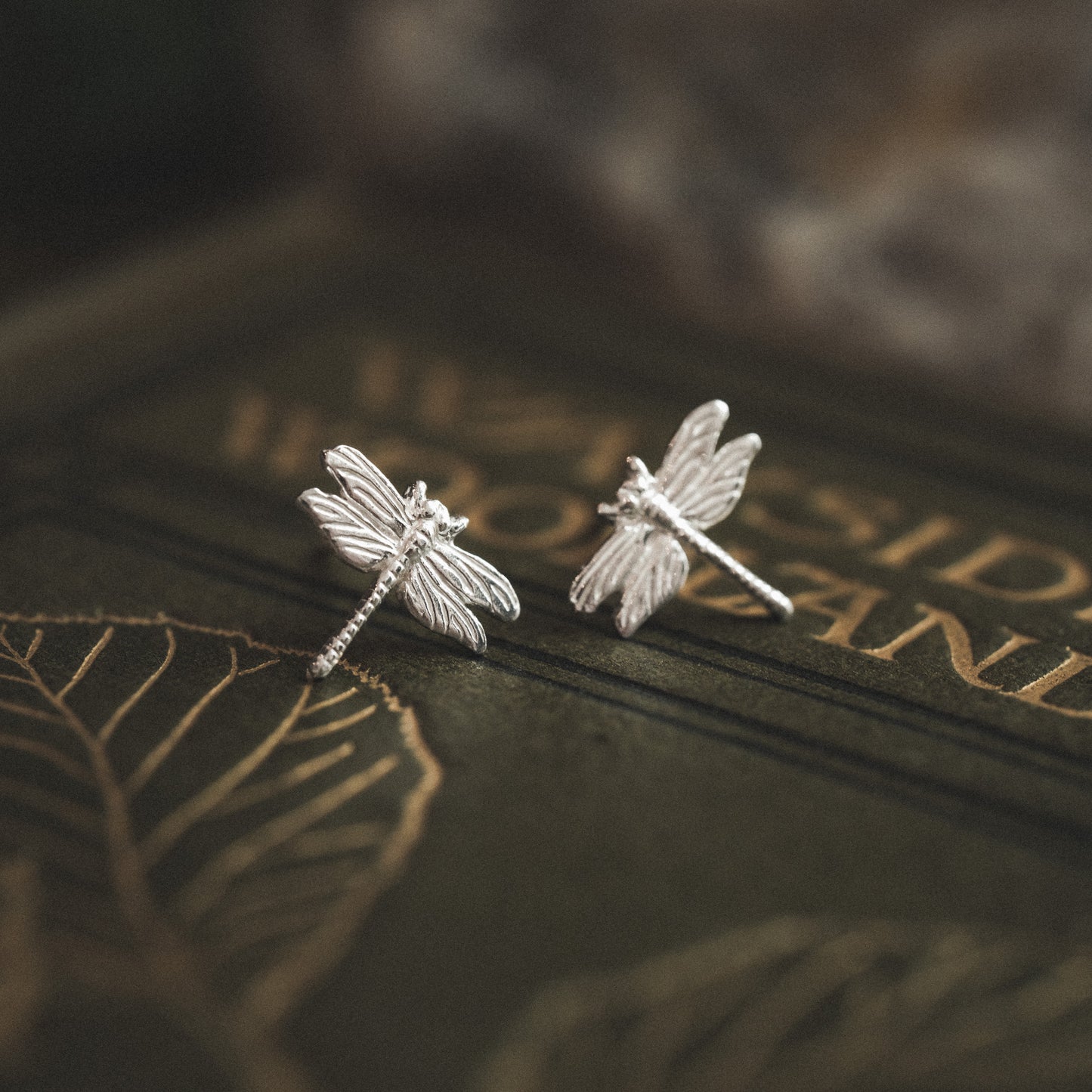 Sterling Silver Dragonfly Stud Earrings